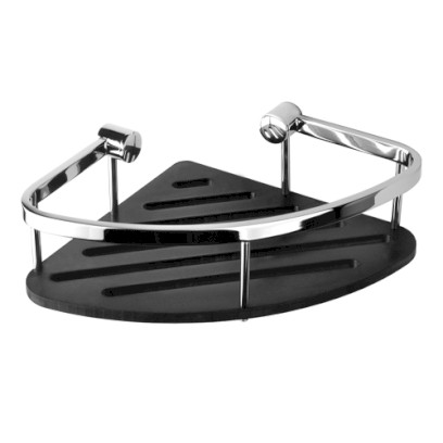 Polička akrylová rohová černá - lesklá, CYTRO