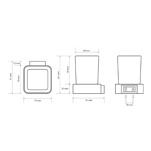 Držák kartáčků sklo, SOLO