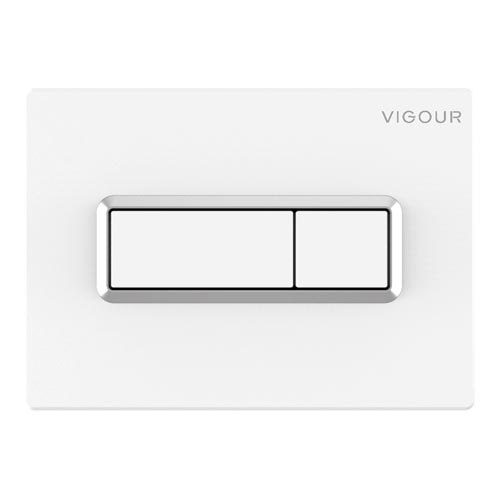 Tlačítko ovládací hranaté TEES, dvojité ovládání, bílé s design chromovým rámem