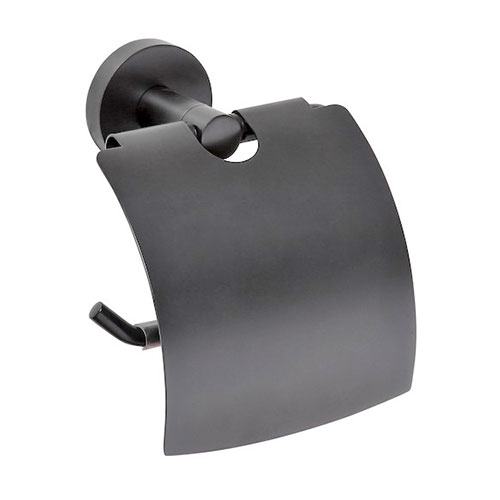 Držák toaletního papíru s krytem, černá, DARK