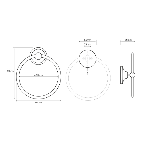 Držák ručníků kruhový, chrom, RETRO 1