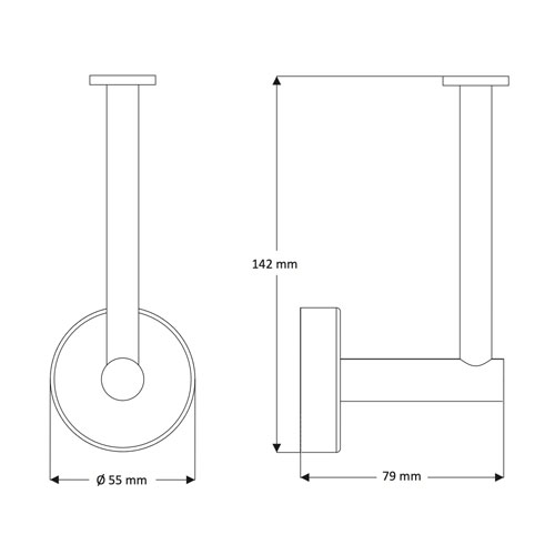 Držák toaletního papíru, nerez, povrch černý matný
(SLZD 20N)