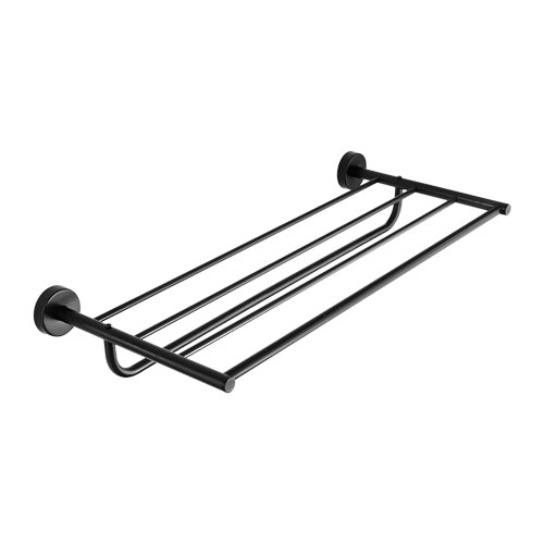 Polička na ručníky s hrazdou, nerez, povrch černý matný
(SLZD 37N)